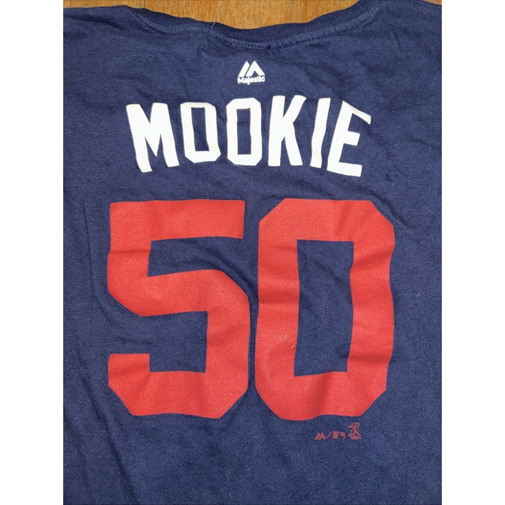 Majestic Mookie Betts 50 Boston V Neck Blue Baseball‎  S